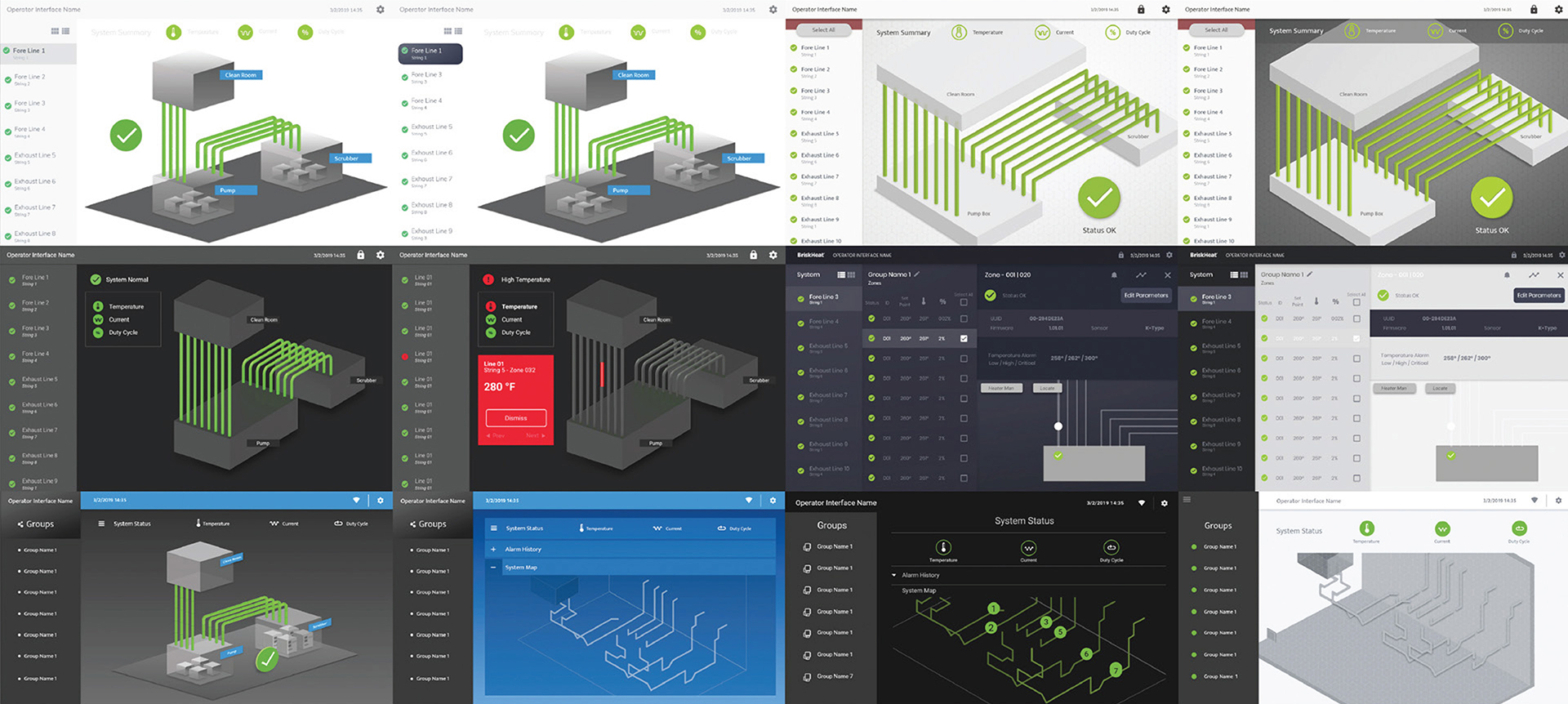 briskheat operator interface ux design system